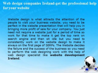 Web design companies Ireland-get the professional help for your website