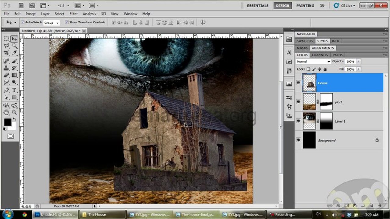 Designing Movie Poster in Photoshop ( The House) Free Urdu Tutorial emadresa.com