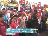Inicia marcha de trabajadores socialistas hacia sede de Fedecámaras en La Campiña