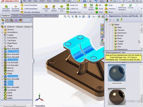 SolidWorks Tutorials - eDrawings - Applying Mass & Texture