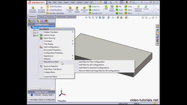 SolidWorks Advanced Part Modeling Video Tutorials - How to work with Configurations Video Tutorial