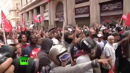 Roman Rumpus: Violent clashes erupt as hundreds rally for affordable housing