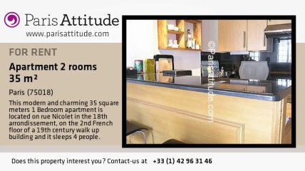1 Bedroom Apartment for rent - Sacré Cœur, Paris - Ref. 3399