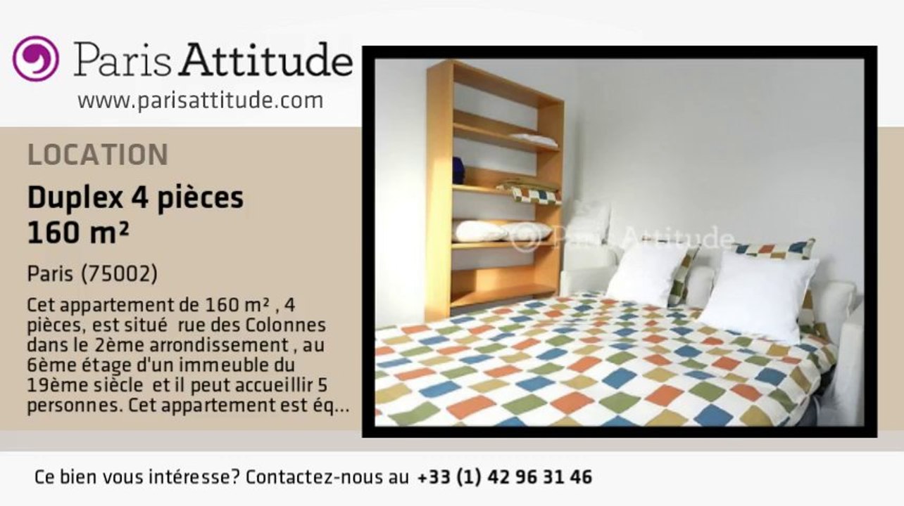 Duplex 3 Chambres à louer - Bourse, Paris - Ref. 4473