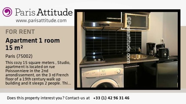 Studio Apartment for rent - Montorgueil, Paris - Ref. 5396