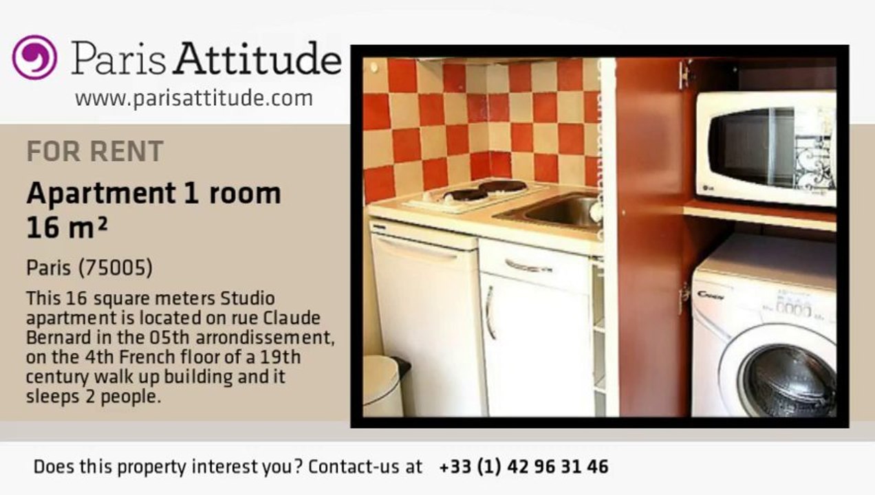 Studio Apartment for rent - Port Royal, Paris - Ref. 3008