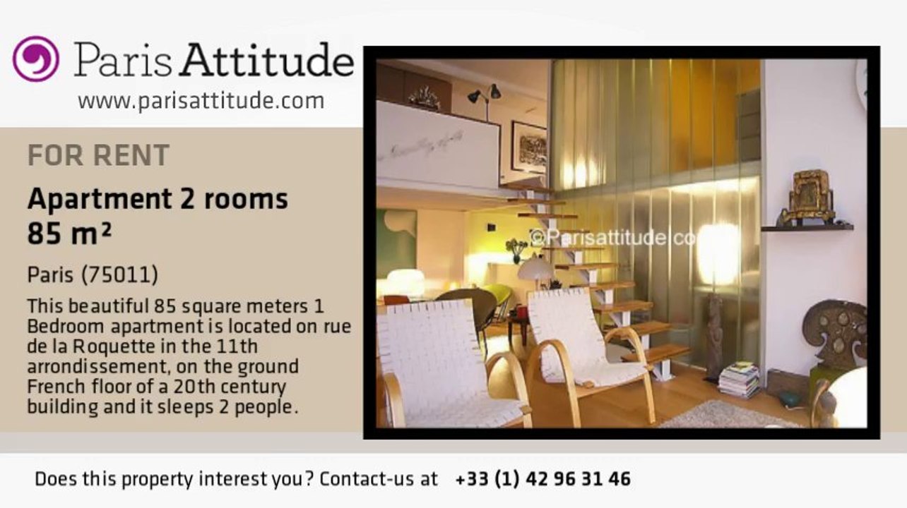 1 Bedroom Duplex for rent - Voltaire, Paris - Ref. 5070