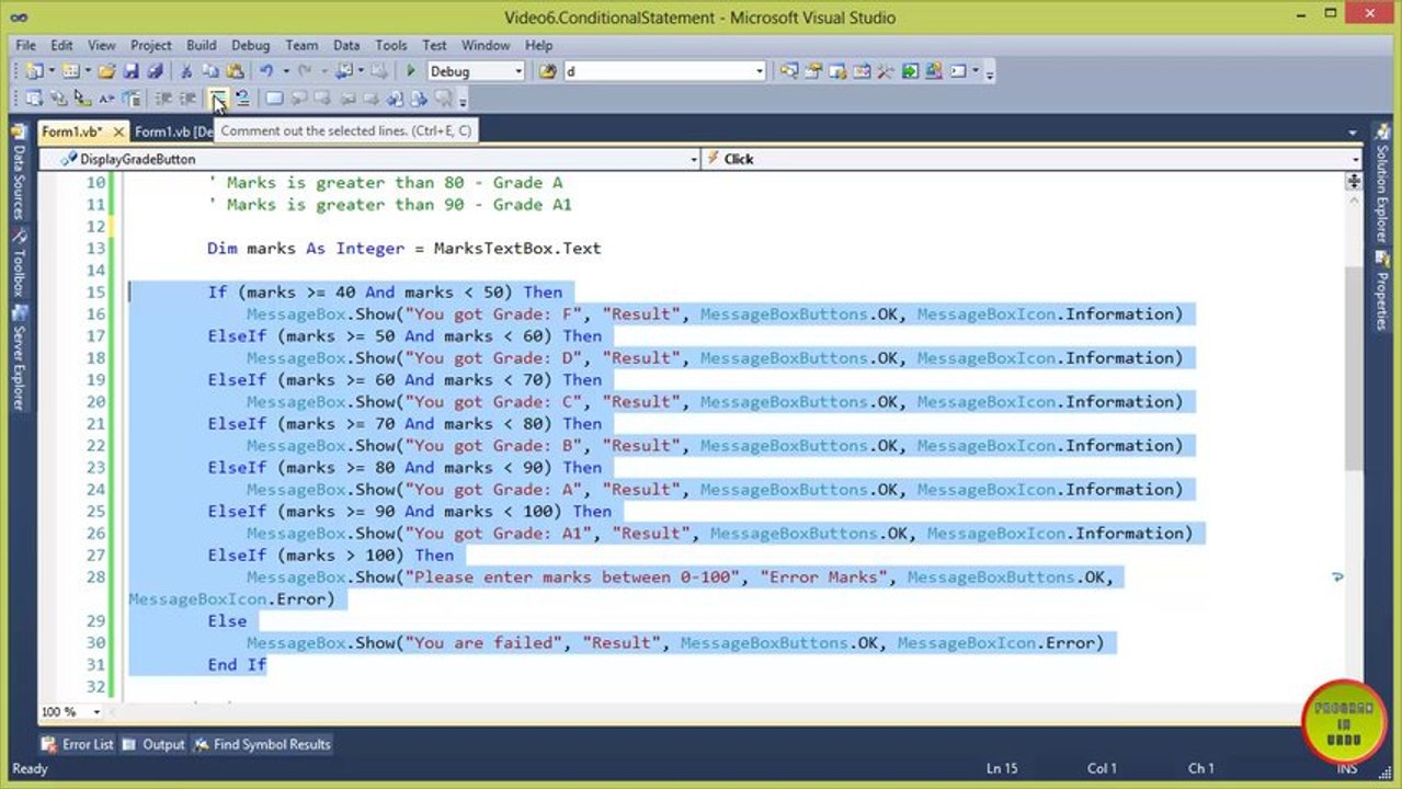 VB.NET Select Case Statement In Urdu
