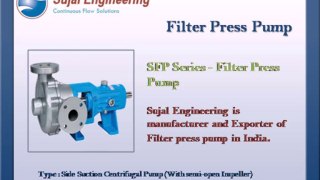 Filter press pump manufacturer Ahmedabad, filter press pump manufacturer India