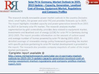 RnRMR : Germany Solar PVIndustry,Outlook to 2025