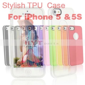 hytparts.com-Stylish Contrast Color Design TPU Protective Case for iPhone 5 5S