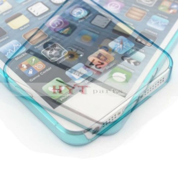 Hytparts.com-For iPhone 5 Ultra Thin Candy Plastic Hard Case Cover Skyblue