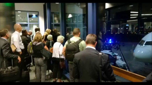 Passenger Records Dramatic Water Cannon Salute And Speech For Fallen Soldier On His Flight