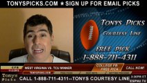 TCU Horned Frogs vs. West Virginia Mountaineers Pick Prediction NCAA College Football Odds Preview 11-2-2013