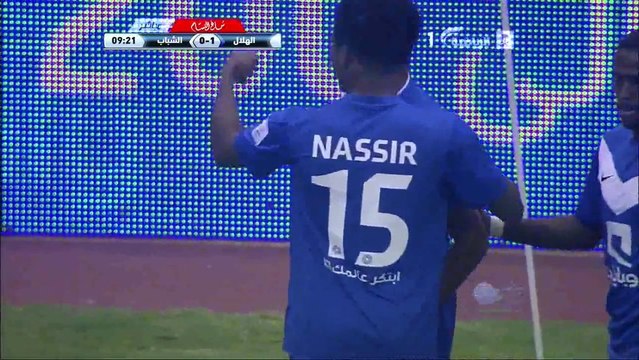 هدف الهلال الاول من وليد عبدربه خطأ في مرماه في الشباب - الهلال 4-1 الشباب HD