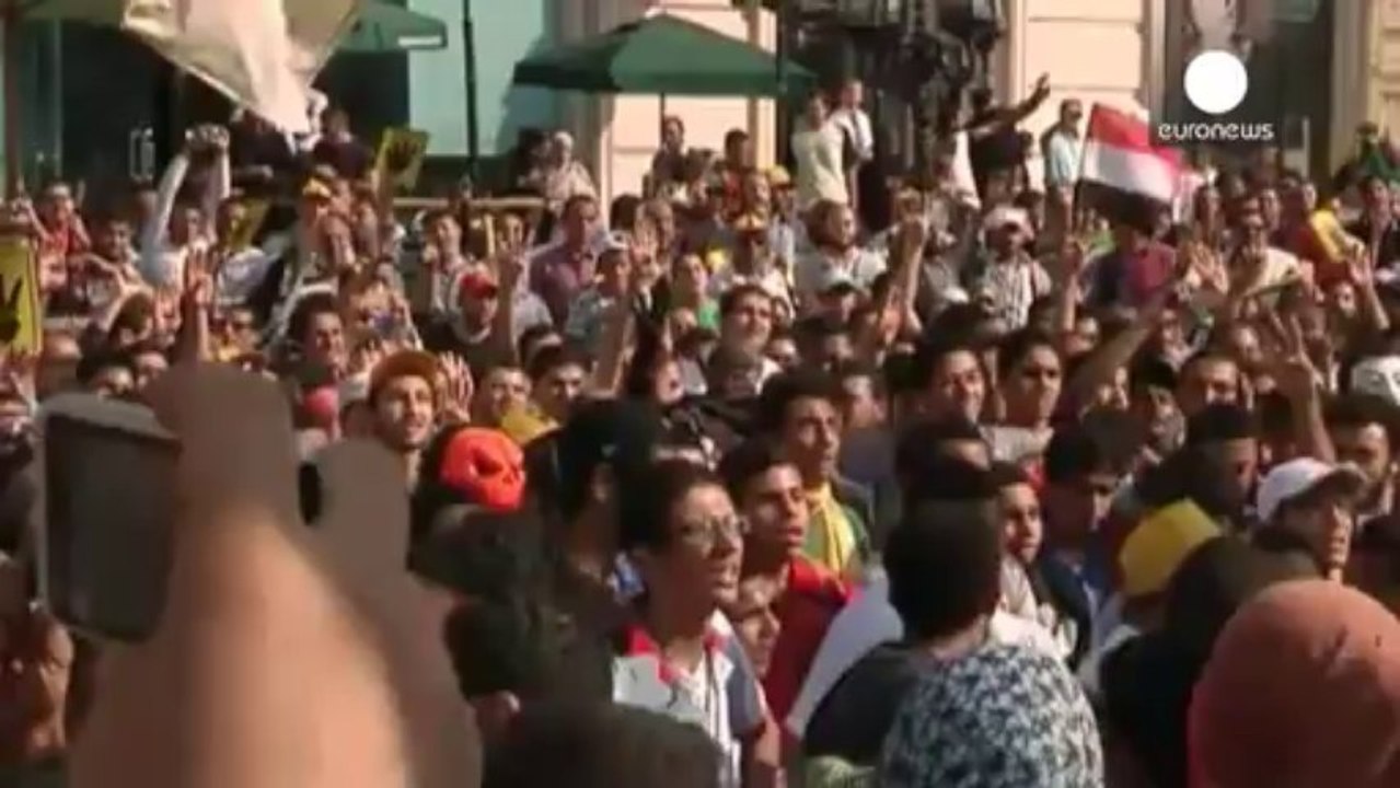 Muslim Brotherhood protests in Egypt ahead of Monday's trial of deposed President Mohamed Mursi