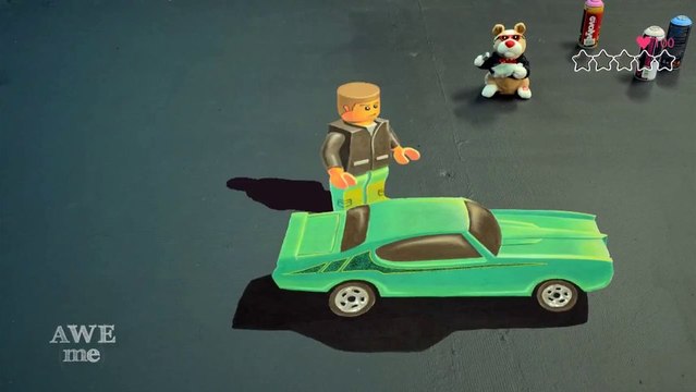 GTA V x LEGO Stop Motion 3D Chalk Art