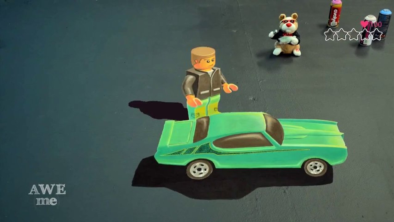 GTA V x LEGO Stop Motion 3D Chalk Art