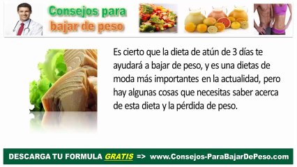 Como bajar de peso rapido con la dieta del atun de 3 dias