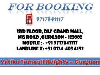 Tranquil Heights by Vatika Group at Sector 82A > 9717841117