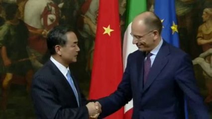Roma - Letta incontra il Ministro degli Esteri cinese, Wang Yi (29.10.13)