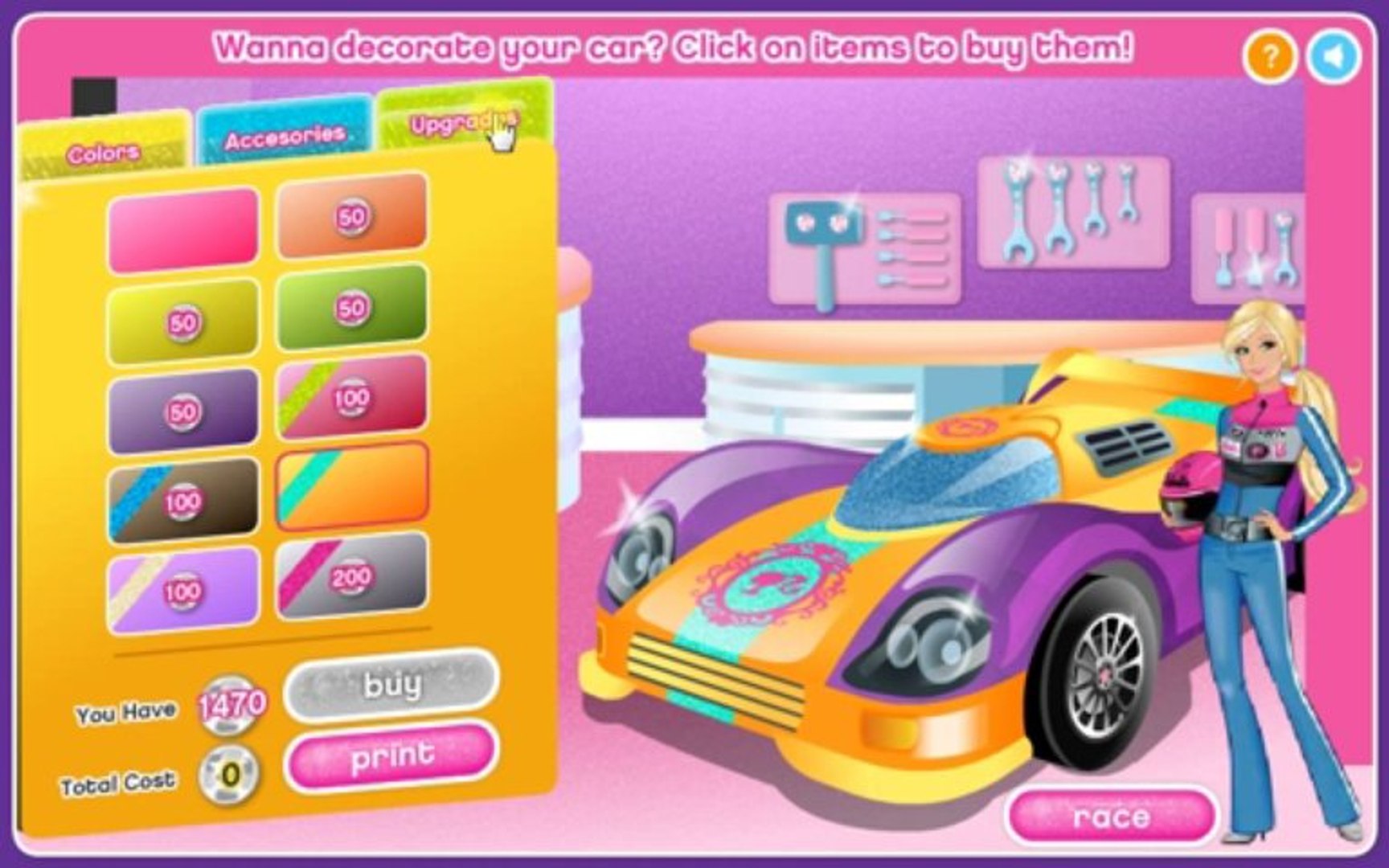 barbie cutie car game