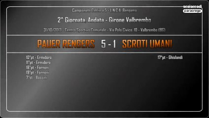 LNCA Bergamo - Calcio a 5 - Campionato, Giornata 2 Andata - PAUER RENGERS vs SCROTI UMANI