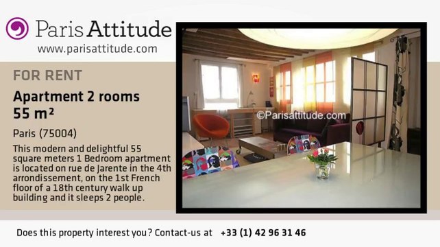 1 Bedroom Apartment for rent - St Paul, Paris - Ref. 2986