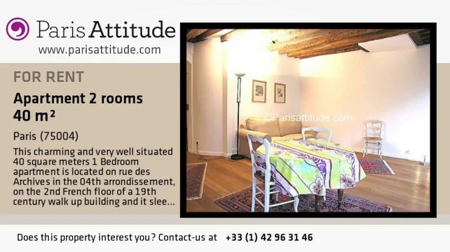 1 Bedroom Apartment for rent - Hôtel de Ville, Paris - Ref. 4362