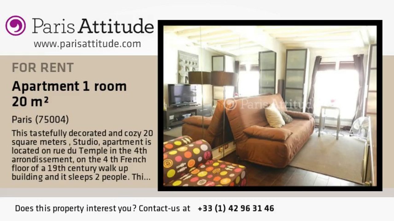 Studio Apartment for rent - Centre George Pompidou, Paris - Ref. 8373