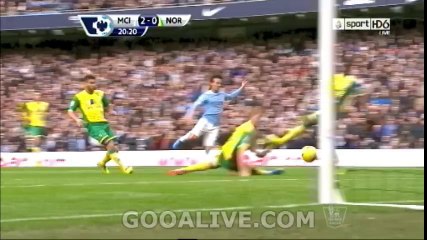 David Silva Amazing Goal Manchester City Vs Norwich City 2-0 Gooalive.com ~ 2/11/2013