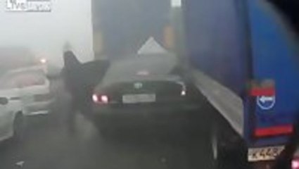 Scary Fog Leads to Massive Accident