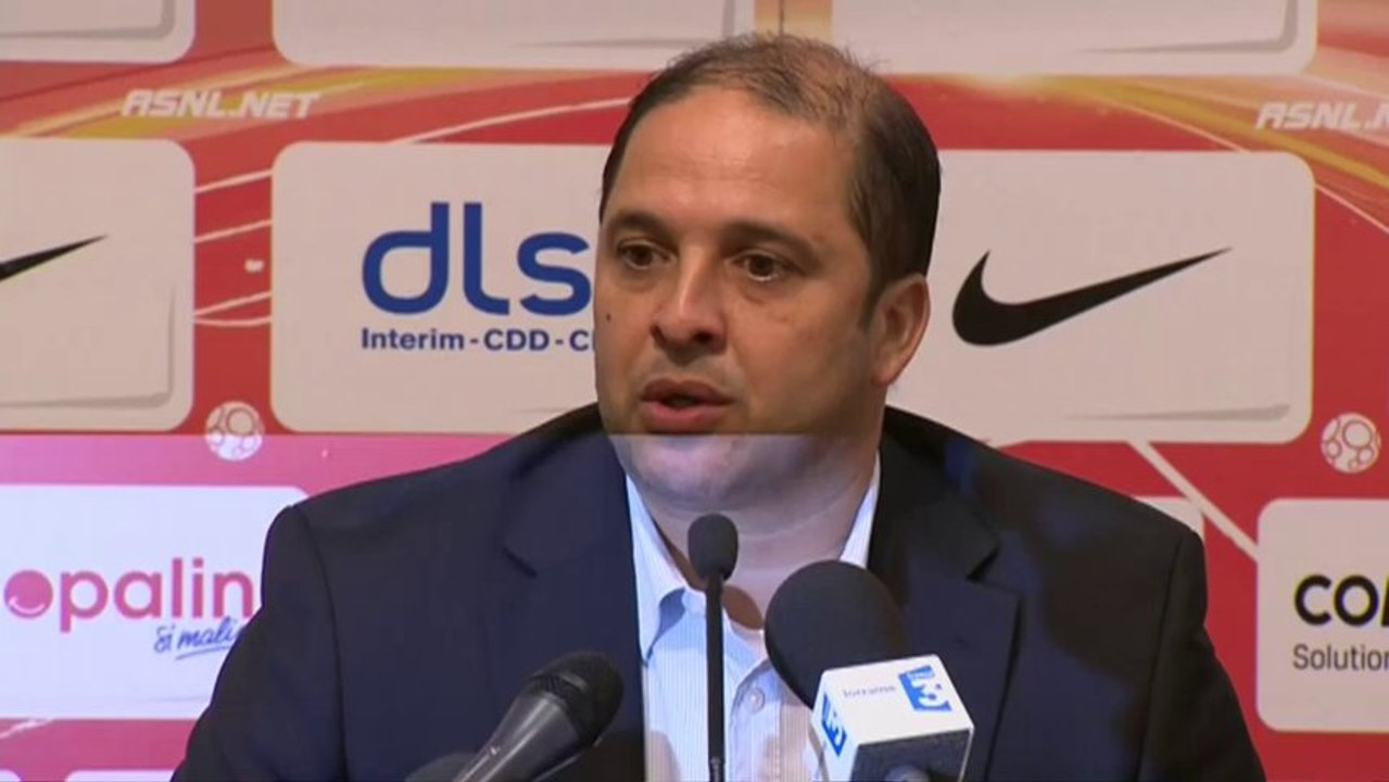 Conférence de presse AS Nancy-Lorraine - Nîmes Olympique (1-0) : Pablo  CORREA (ASNL) - Victor ZVUNKA (NIMES) - 2013/2014