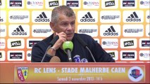 Conférence de presse RC Lens - SM Caen (2-1) : Antoine  KOMBOUARE (RCL) - Patrice GARANDE (SMC) - 2013/2014