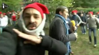 Vidéo de la quenelle d'un manifestant bonnet rouge  à Quimper (à partir de 1min 30sec)