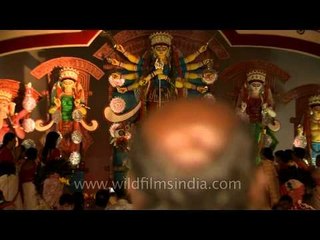 Dhak playing at Durgotshav in CR Park