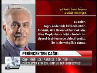 PERİNÇEK' TEN PARTİLERE ÇAĞRI
