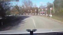 Car crash in Russia! The car finishes in the river!