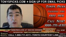 New York Knicks vs. Minnesota Timberwolves Pick Prediction NBA Pro Basketball Odds Preview 11-3-2013