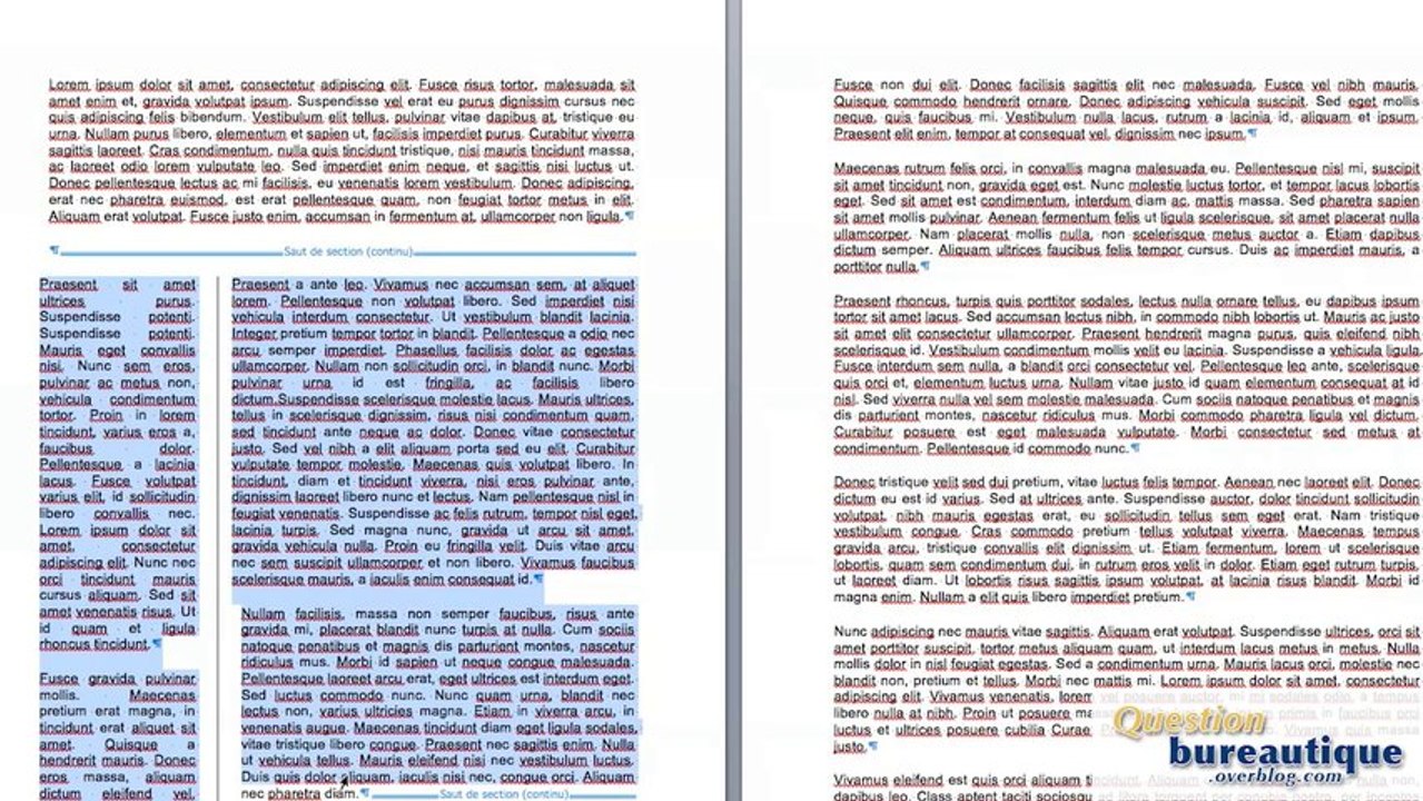 Comment créer des colonnes sous word