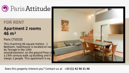 1 Bedroom Townhouse for rent - Canal St Martin, Paris - Ref. 8442