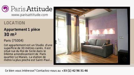 Appartement Studio à louer - St Paul, Paris - Ref. 3807