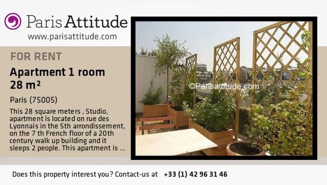 Studio Apartment for rent - Port Royal, Paris - Ref. 948