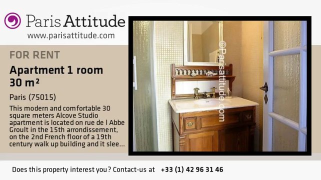 Alcove Studio Apartment for rent - Convention, Paris - Ref. 3012