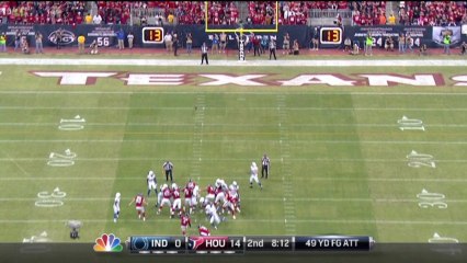 Bullock, 49-yd missed FG