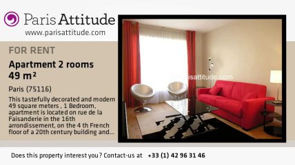 1 Bedroom Apartment for rent - Rue de la Pompe, Paris - Ref. 7114