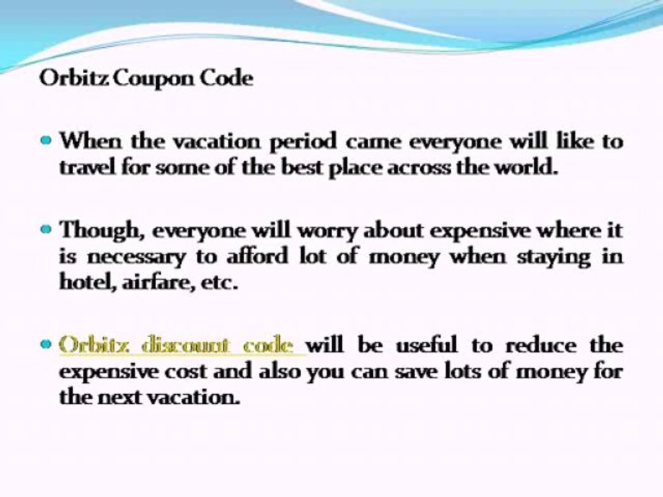 orbitz coupon code