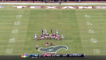 Bullock, 55-yd missed FG