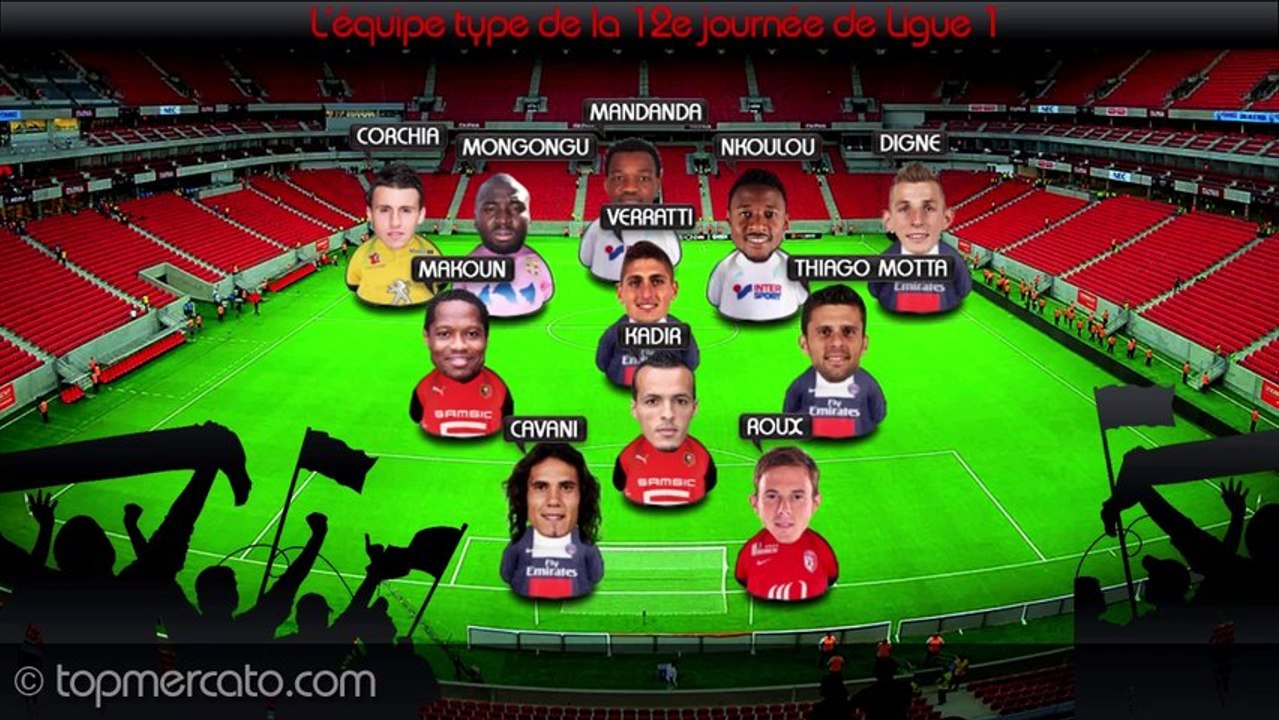 L'équipe type de la 12e journée de Ligue 1 !