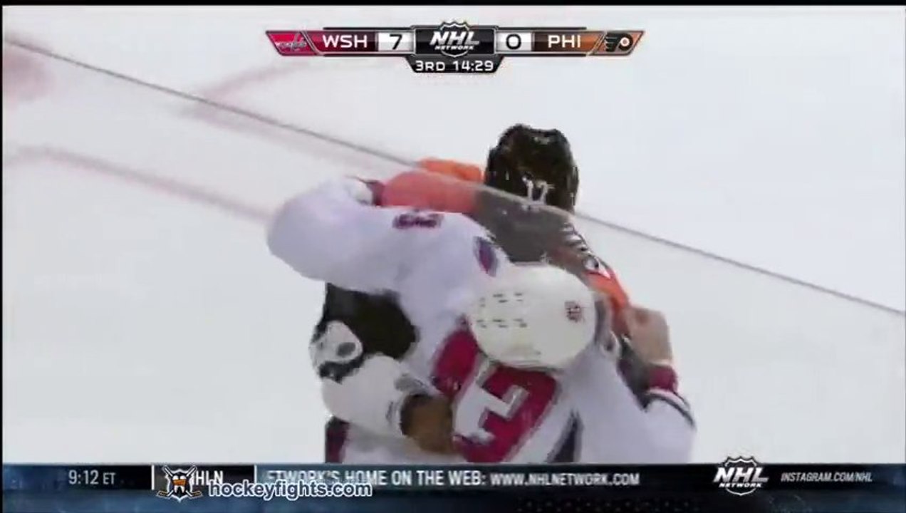 Amazing hokey FIGHT! Capitals vs Flyers line brawl